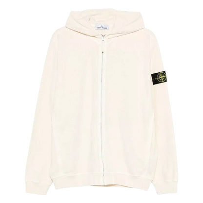 [Stone Island] Malfile Fleece "Old" Effect Zip-Up Hooded Sweatshirt