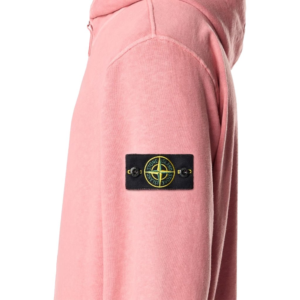 [Stone Island] Malfile Fleece "Old" Effect Zip-Up Hooded Sweatshirt