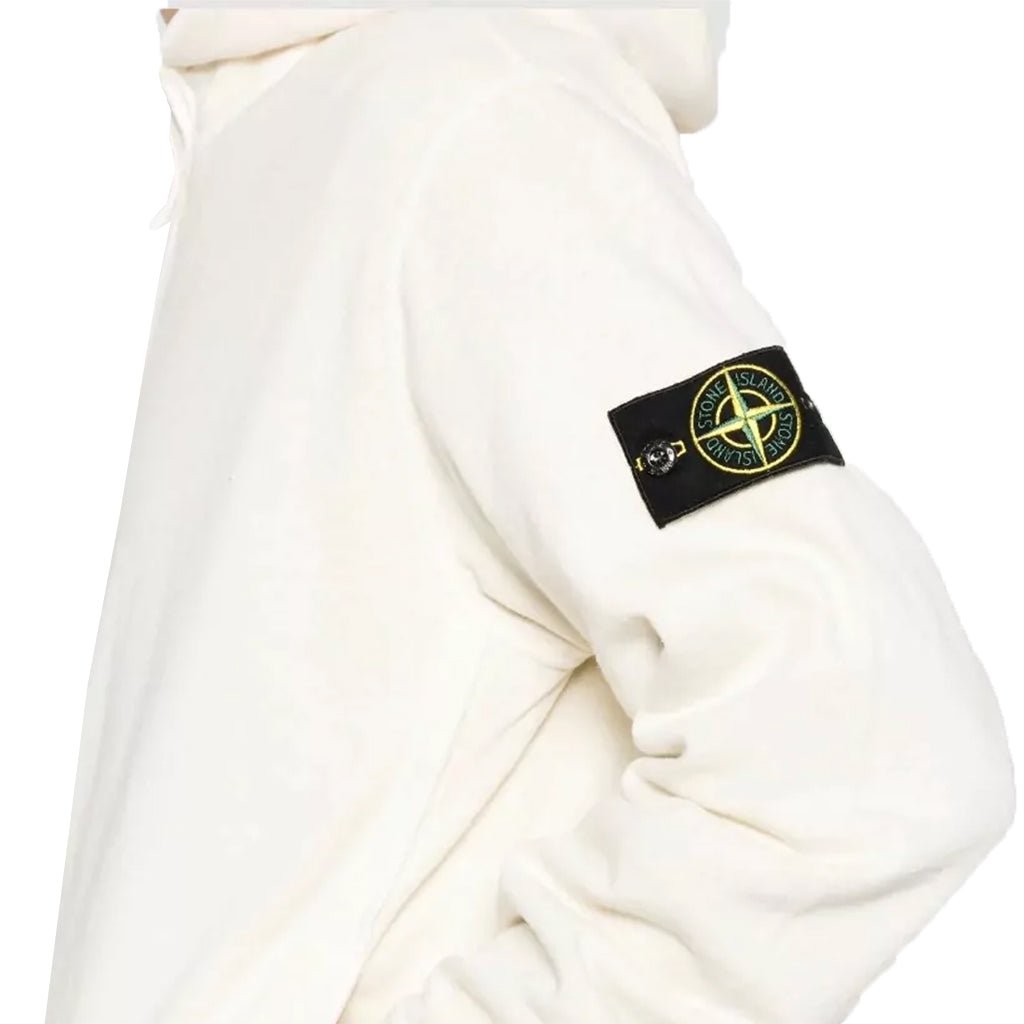 [Stone Island] Malfile Fleece "Old" Effect Zip-Up Hooded Sweatshirt