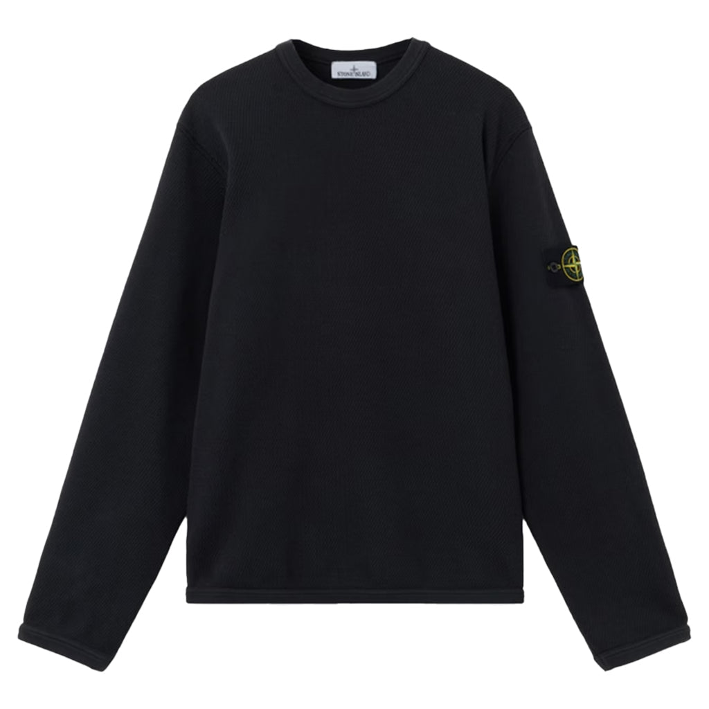 [Stone Island] Mesh Stitch Cotton Fleece Crewneck Sweatshirt