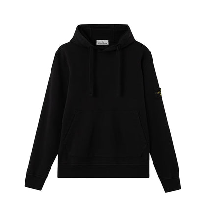 [Stone Island] Organic Cotton Fleece Hooded Sweatshirt