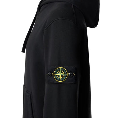 [Stone Island] Organic Cotton Fleece Hooded Sweatshirt