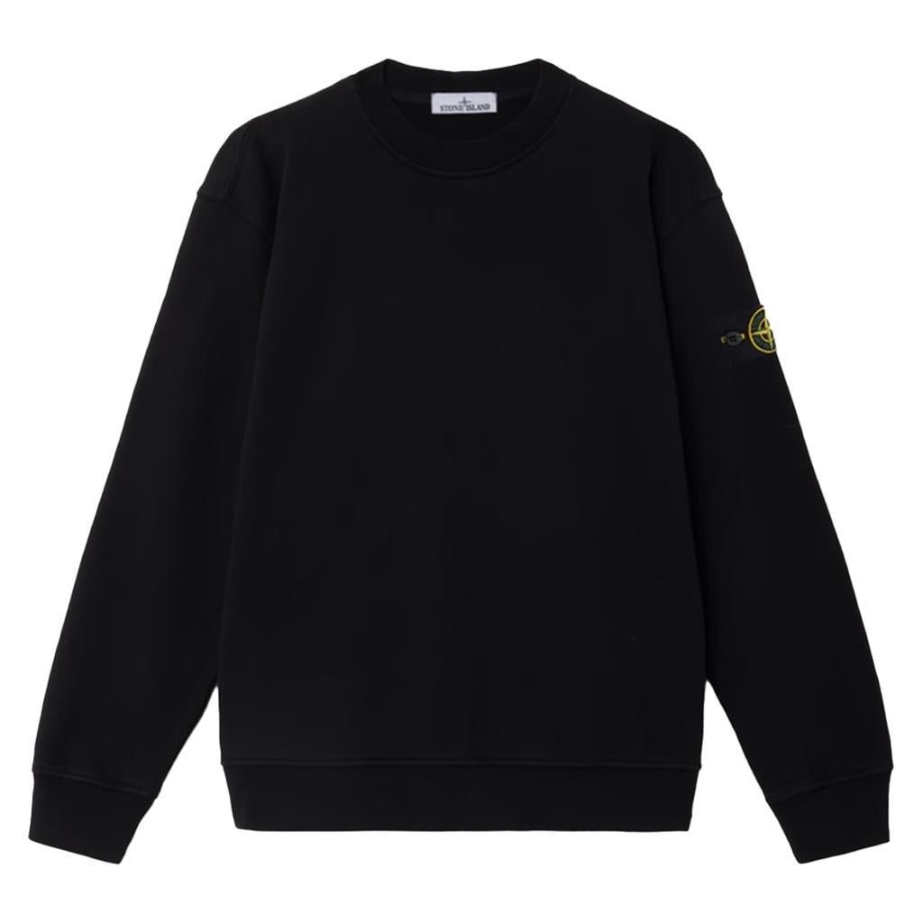 [Stone Island] Organic Cotton Fleece Garment Dyed Sweatshirt