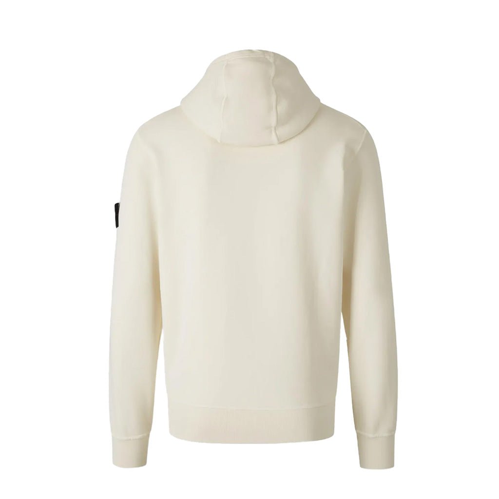 [Stone Island] Organic Cotton Fleece Hooded Sweatshirt