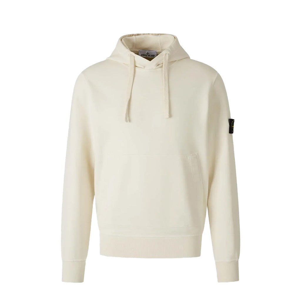 [Stone Island] Organic Cotton Fleece Hooded Sweatshirt