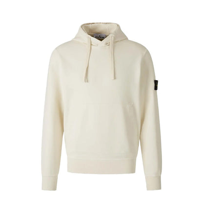 [Stone Island] Organic Cotton Fleece Hooded Sweatshirt