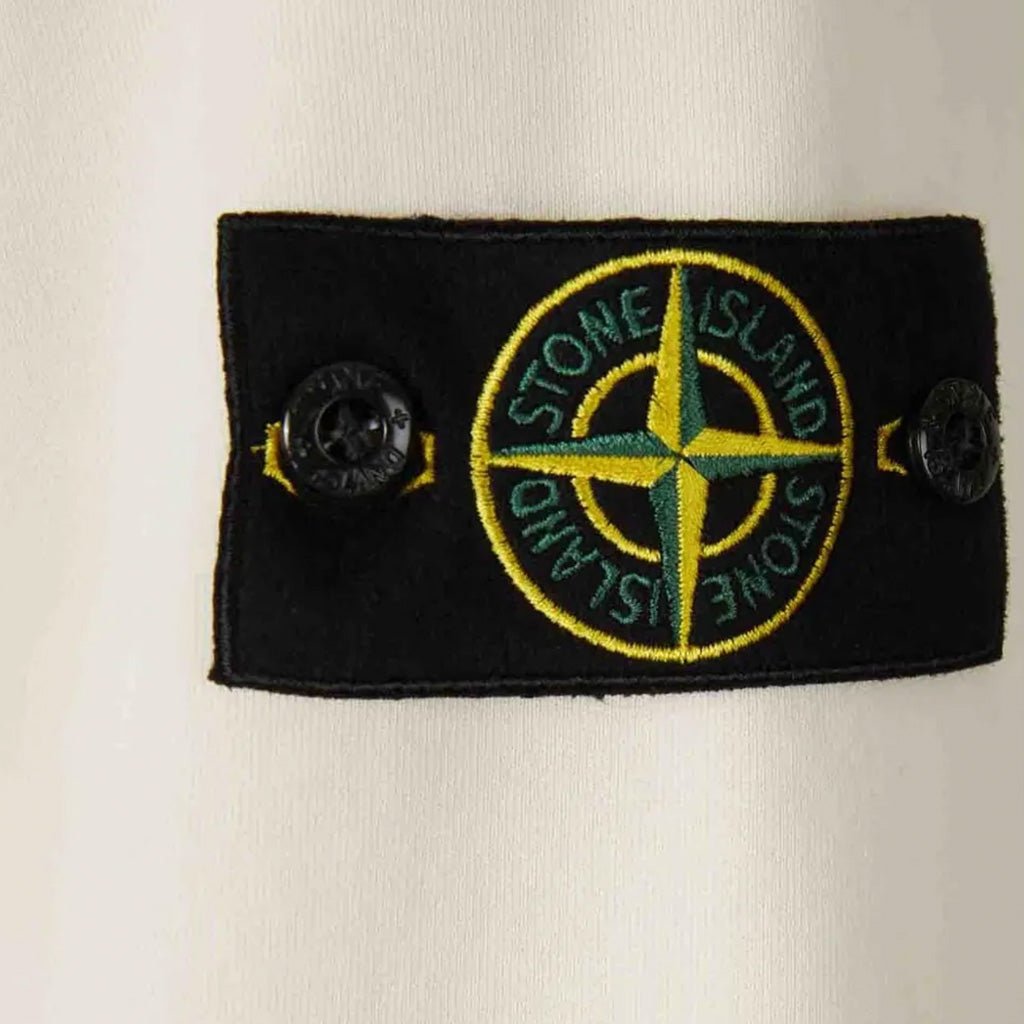 [Stone Island] Organic Cotton Fleece Hooded Sweatshirt