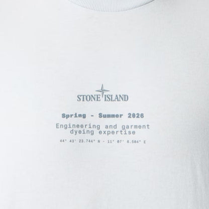 [Stone Island] Organic Cotton Jersey 'Stone' Print Garment Dyed T-Shirt
