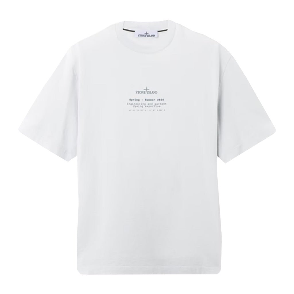 [Stone Island] Organic Cotton Jersey 'Stone' Print Garment Dyed T-Shirt