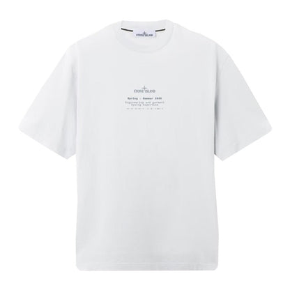 [Stone Island] Organic Cotton Jersey 'Stone' Print Garment Dyed T-Shirt