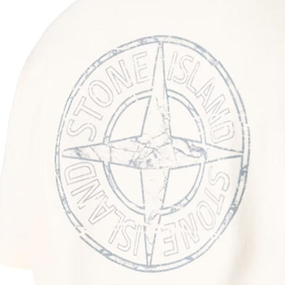 [Stone Island] Organic Cotton Jersey 'Stone' Print Garment Dyed T-Shirt