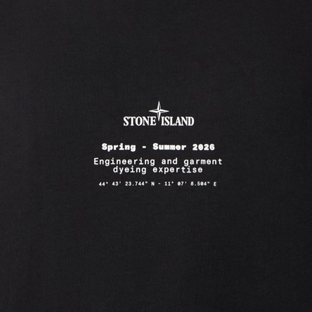 [Stone Island] Organic Cotton Jersey 'Stone' Print Garment Dyed T-Shirt