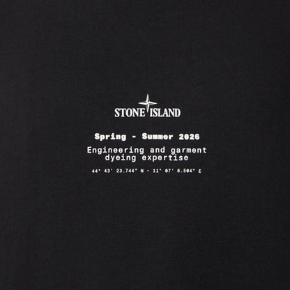 [Stone Island] Organic Cotton Jersey 'Stone' Print Garment Dyed T-Shirt