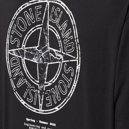 [Stone Island] Organic Cotton Jersey 'Stone' Print Garment Dyed T-Shirt