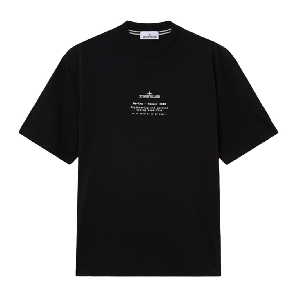 [Stone Island] Organic Cotton Jersey 'Stone' Print Garment Dyed T-Shirt