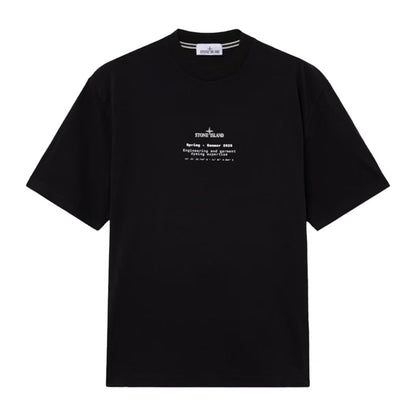 [Stone Island] Organic Cotton Jersey 'Stone' Print Garment Dyed T-Shirt