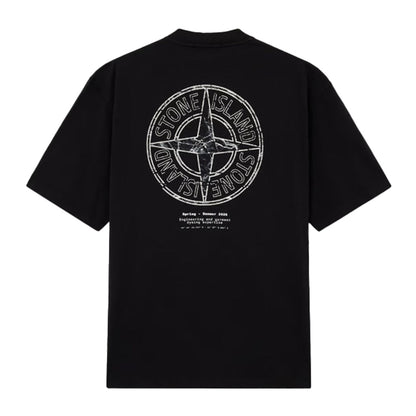 [Stone Island] Organic Cotton Jersey 'Stone' Print Garment Dyed T-Shirt