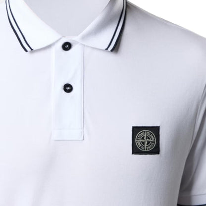 [Stone Island] Organic Cotton Piqué Short Sleeve Polo