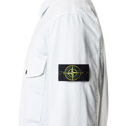 [Stone Island] Organic Cotton Stretch Broken Twill 'Old' Effect Overshirt