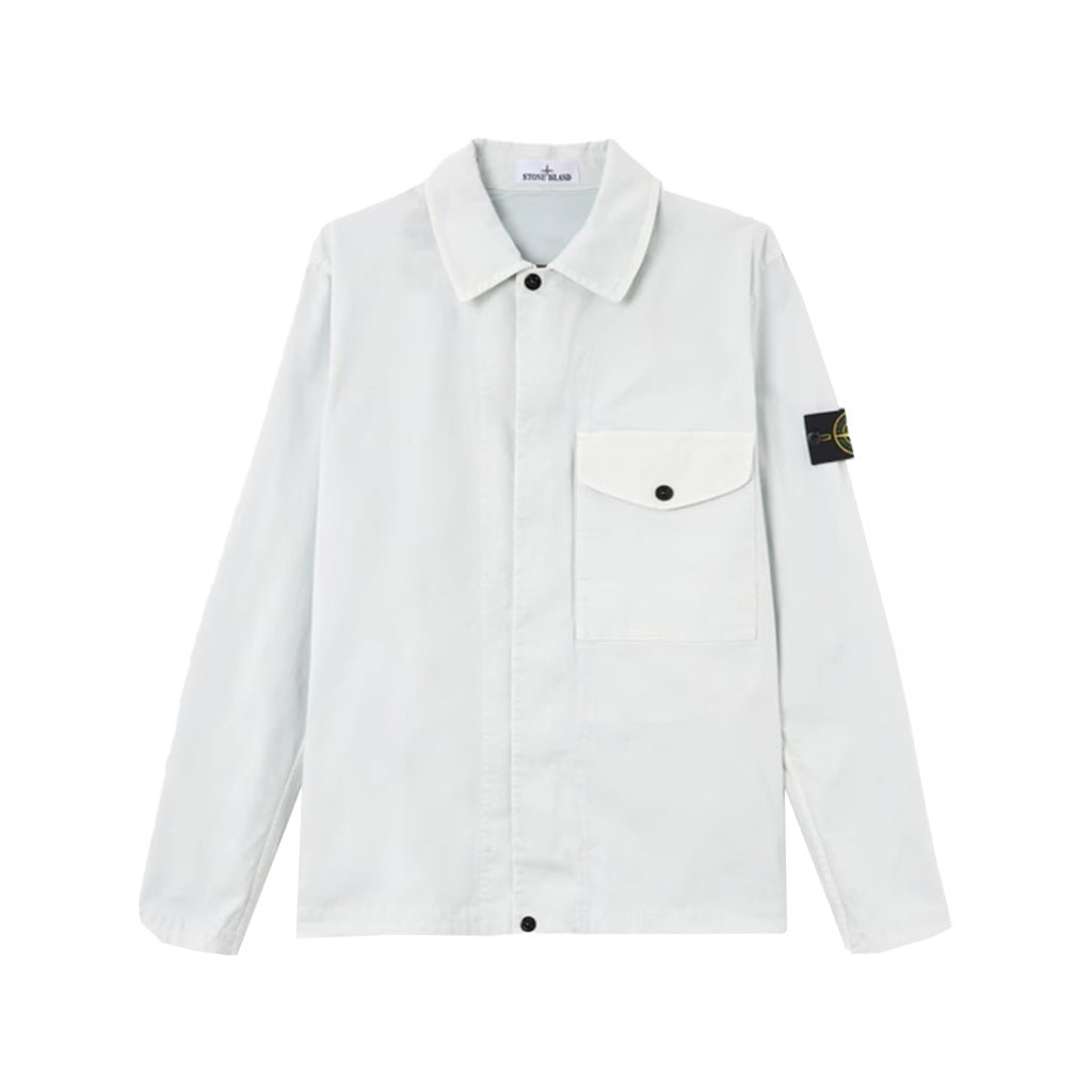 [Stone Island] Organic Cotton Stretch Broken Twill 'Old' Effect Overshirt