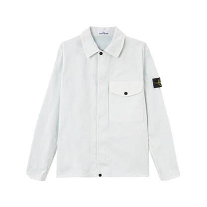 [Stone Island] Organic Cotton Stretch Broken Twill 'Old' Effect Overshirt