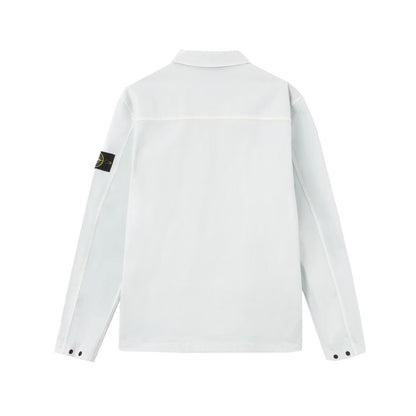 [Stone Island] Organic Cotton Stretch Broken Twill 'Old' Effect Overshirt