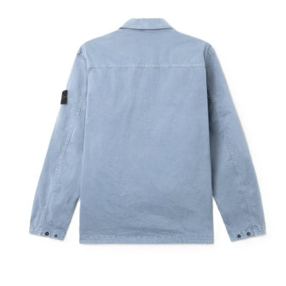 [Stone Island] Organic Cotton Stretch Broken Twill 'Old' Effect Overshirt