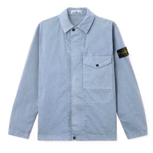 [Stone Island] Organic Cotton Stretch Broken Twill 'Old' Effect Overshirt