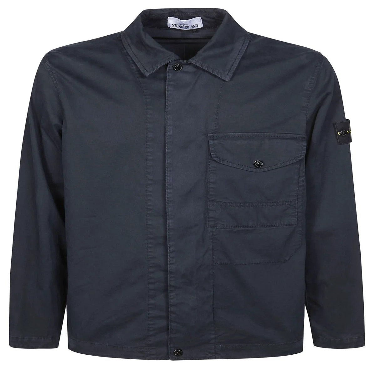 [Stone Island] Organic Cotton Stretch Broken Twill 'Old' Effect Overshirt