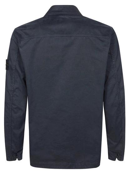[Stone Island] Organic Cotton Stretch Broken Twill 'Old' Effect Overshirt