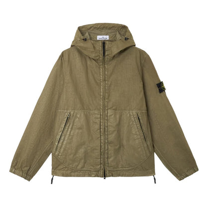 [Stone Island] Organic-Look Nylon Panama-TC Hooded Jacket