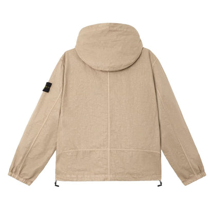 [Stone Island] Organic-Look Nylon Panama-TC Hooded Jacket