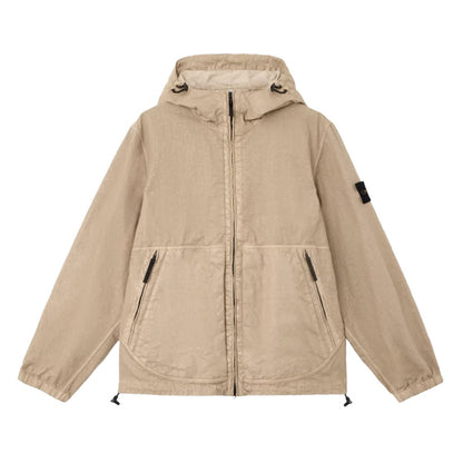[Stone Island] Organic-Look Nylon Panama-TC Hooded Jacket