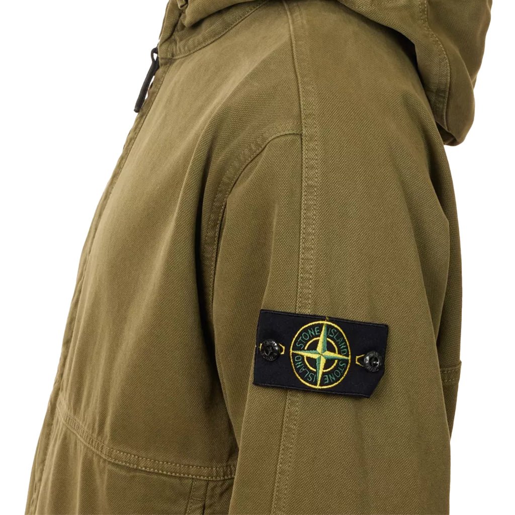 [Stone Island] Panama Cotton "Old" Effect Oversized Hooded Jacket