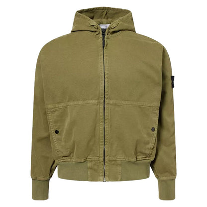 [Stone Island] Panama Cotton "Old" Effect Oversized Hooded Jacket