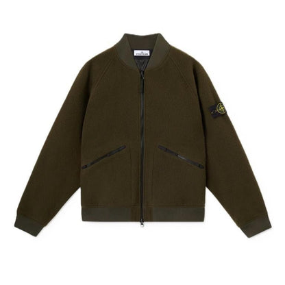 [Stone Island] Panno Ratinato Bomber Jacket in Military Green