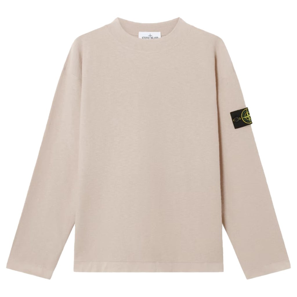 [Stone Island] Plush Stitch Cotton Loose Fit Crater-Neck Knit