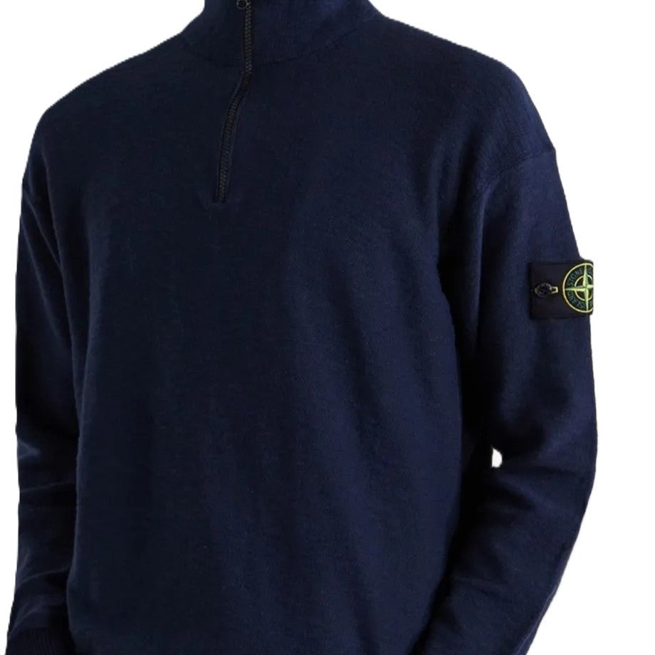 Stone Island Plush Stitch Cotton Nylon Quarter Zip