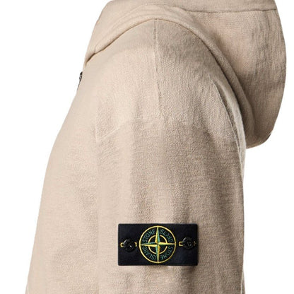 Stone Island Plush Stitch Cotton Nylon Zipped Hooded Knit