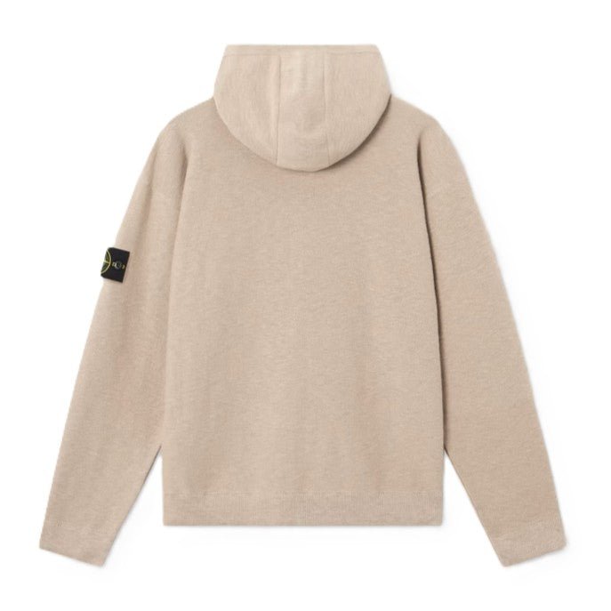 Stone Island Plush Stitch Cotton Nylon Zipped Hooded Knit