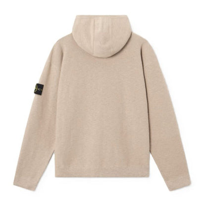 Stone Island Plush Stitch Cotton Nylon Zipped Hooded Knit
