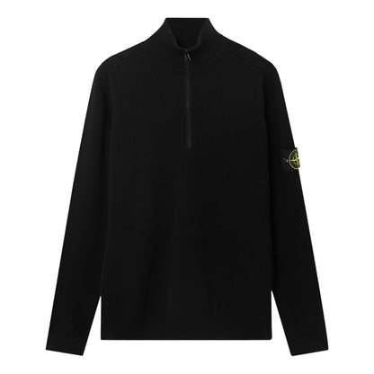 [Stone Island] Ribbed Soft Cotton Half- Zip Jumper