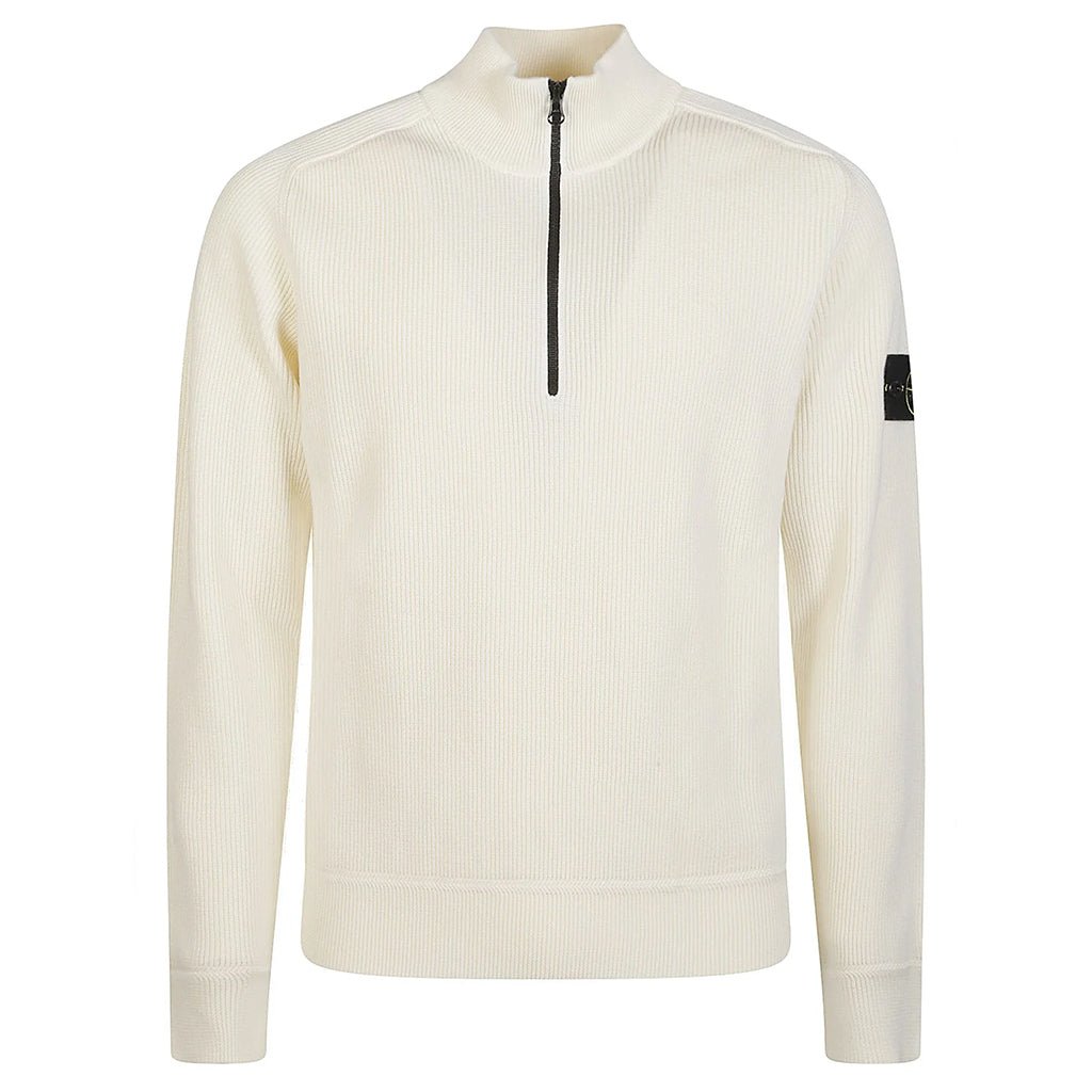 [Stone Island] Ribbed Soft Cotton Half- Zip Jumper