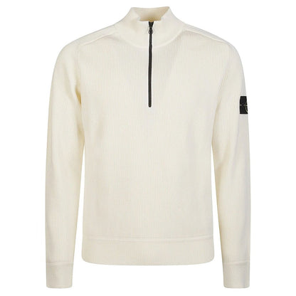 [Stone Island] Ribbed Soft Cotton Half- Zip Jumper