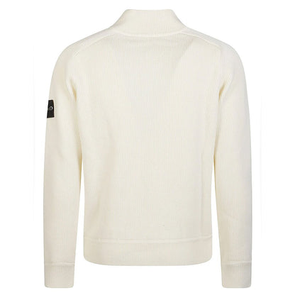 [Stone Island] Ribbed Soft Cotton Half- Zip Jumper