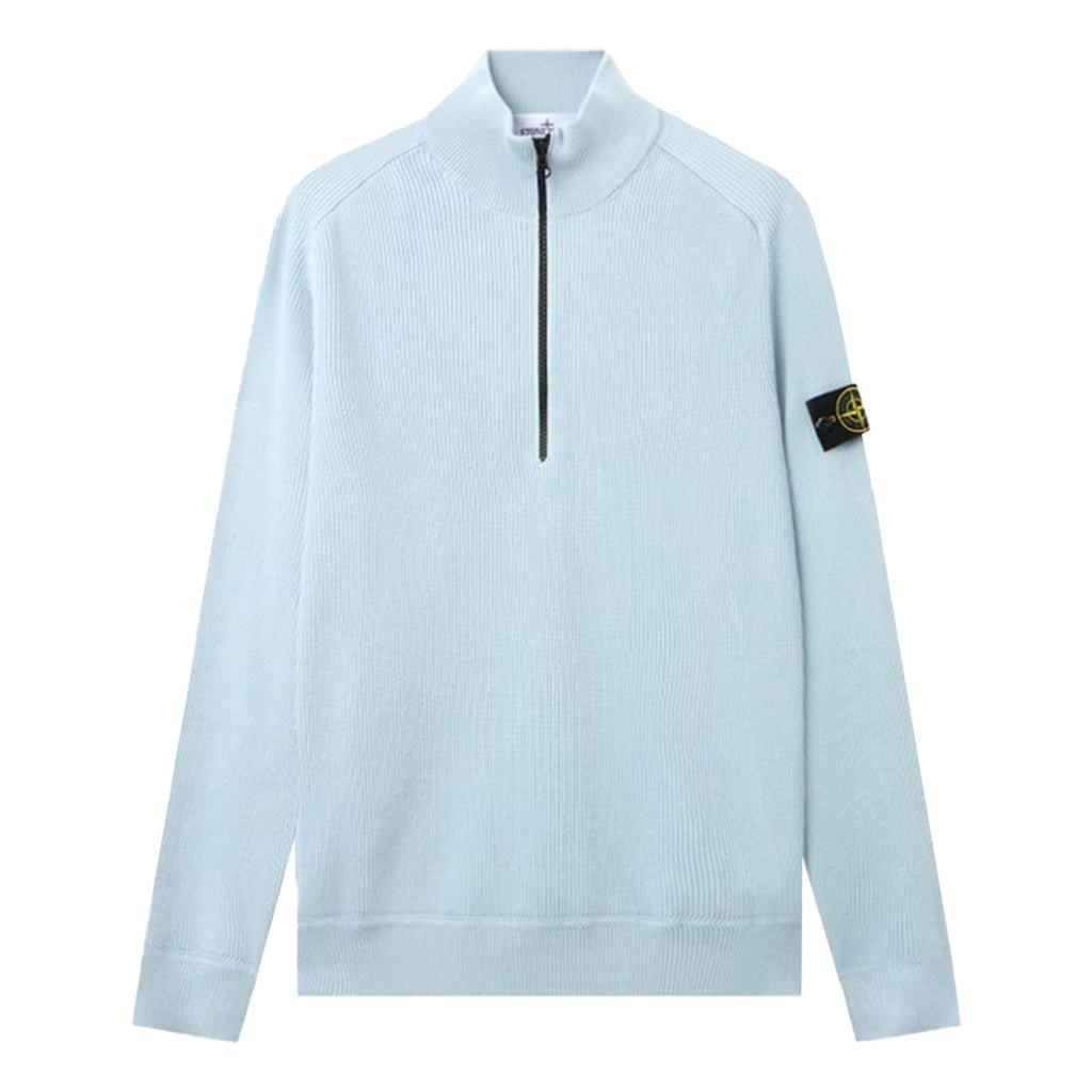 [Stone Island] Ribbed Soft Cotton Half- Zip Jumper
