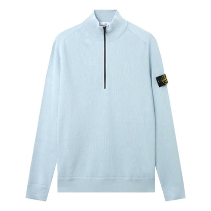 [Stone Island] Ribbed Soft Cotton Half- Zip Jumper