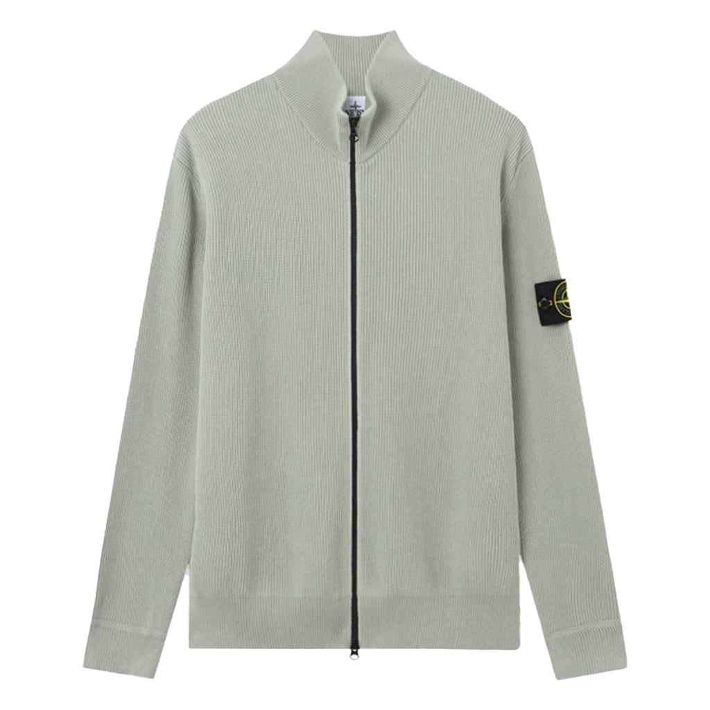 [Stone Island] Ribbed Soft Cotton Zip-Up Jumper