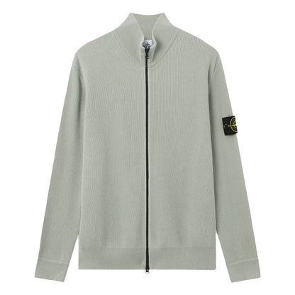 [Stone Island] Ribbed Soft Cotton Zip-Up Jumper