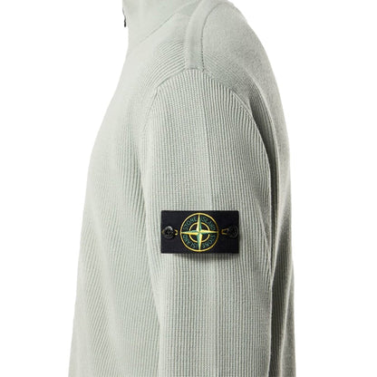 [Stone Island] Ribbed Soft Cotton Zip-Up Jumper